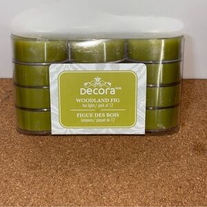 3/$15 Decora Woodland Fig Tea Lights Pack of 12 New